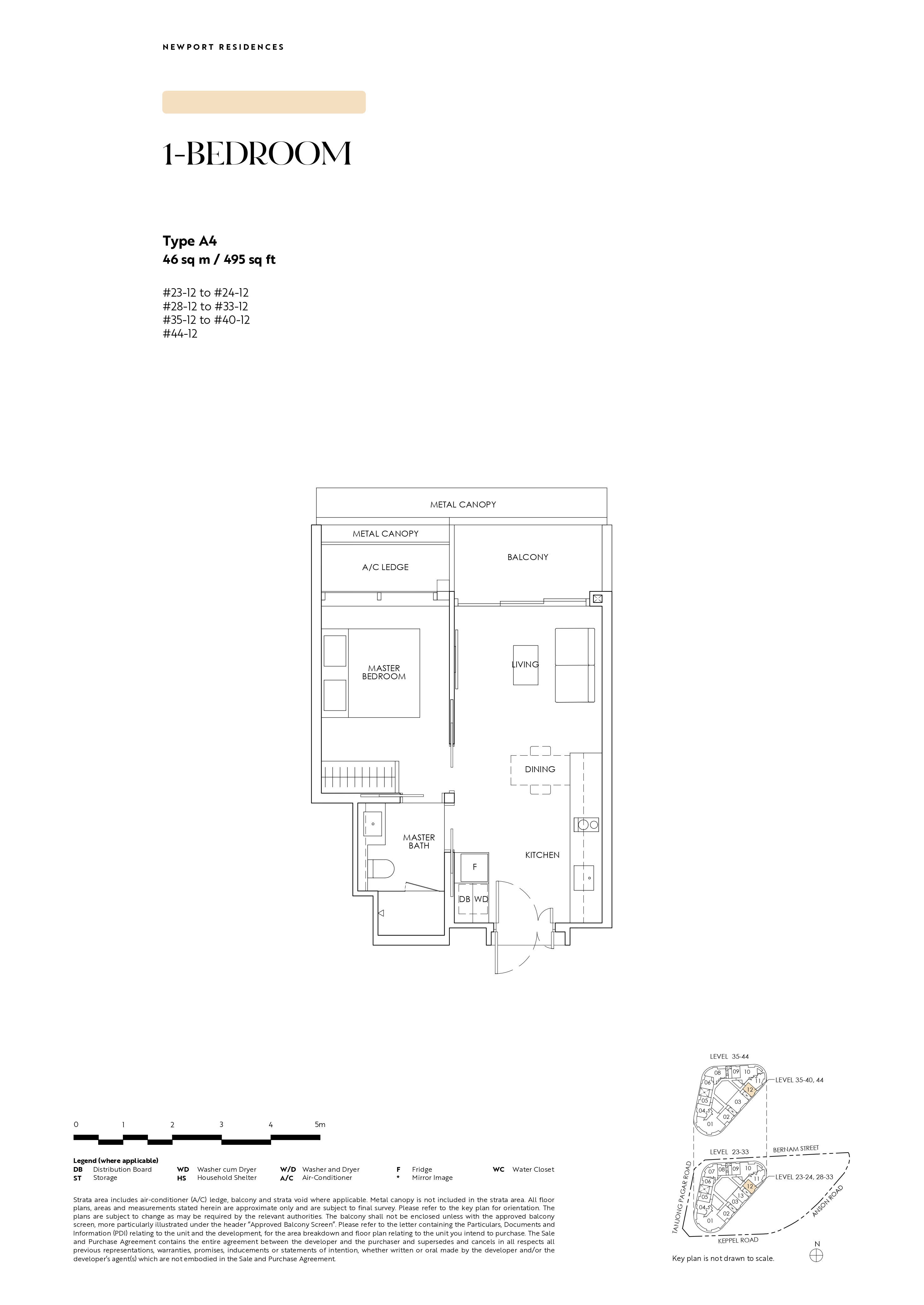 Newport Residences 1-Bedroom Type A4 - 431 sqft