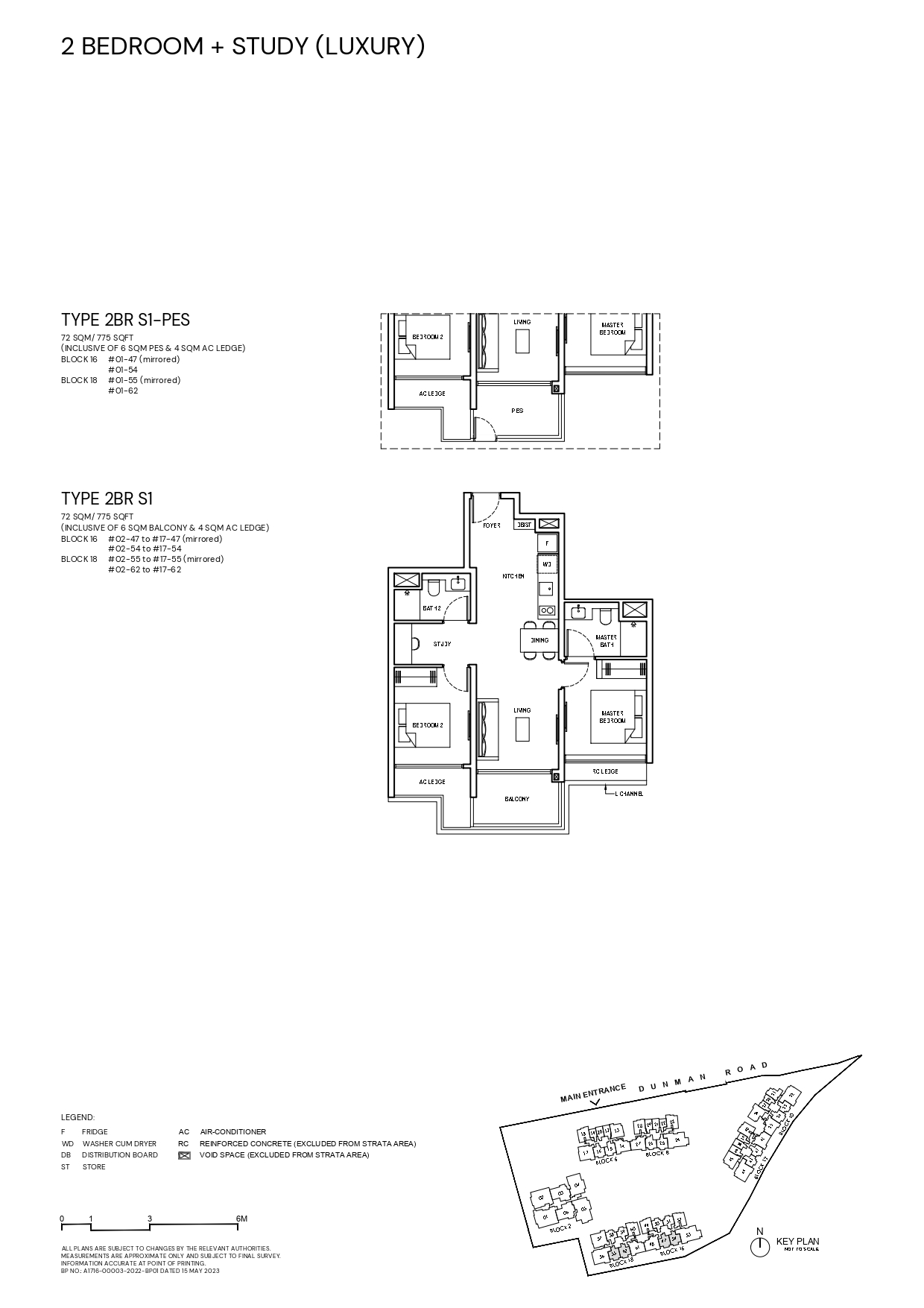 Grand Dunman Floor Plan - 2 Bedroom Plus Study (Luxury) Type: 2BRS1