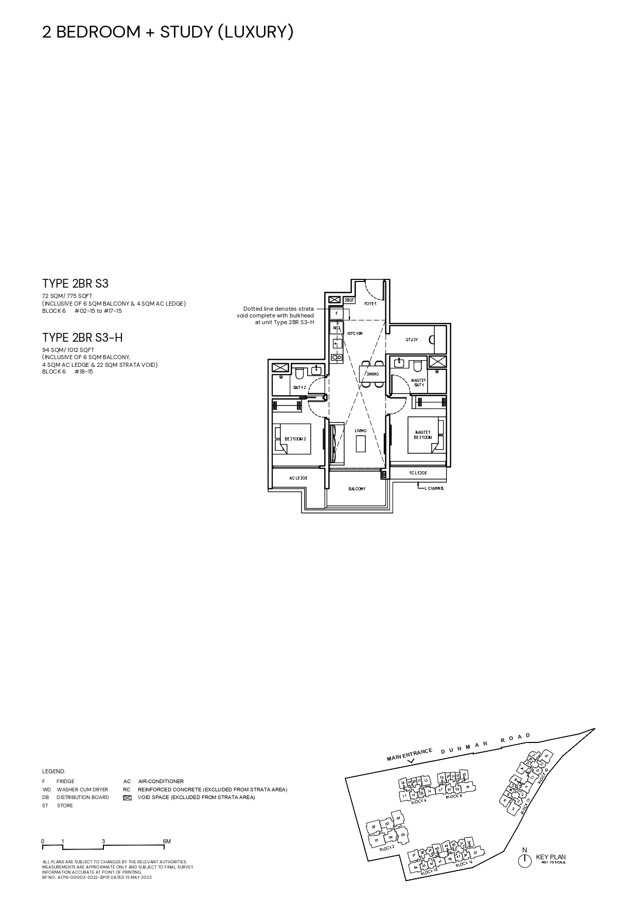 Grand Dunman Floor Plan - 2 Bedroom Plus Study (Luxury) Type: 2BRS3