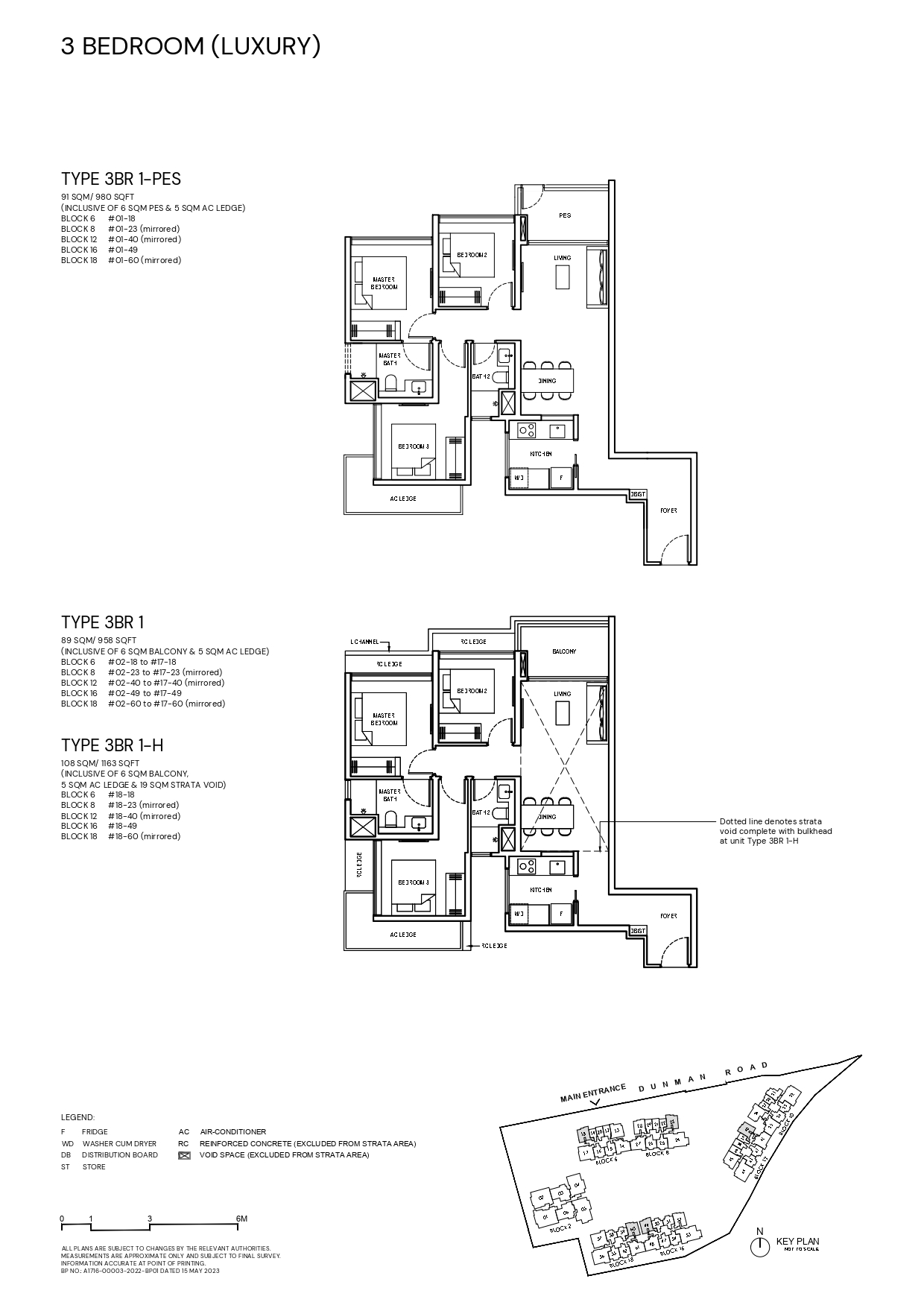 Grand Dunman Floor Plan - 3 Bedroom (Luxury) Type: 3BR1