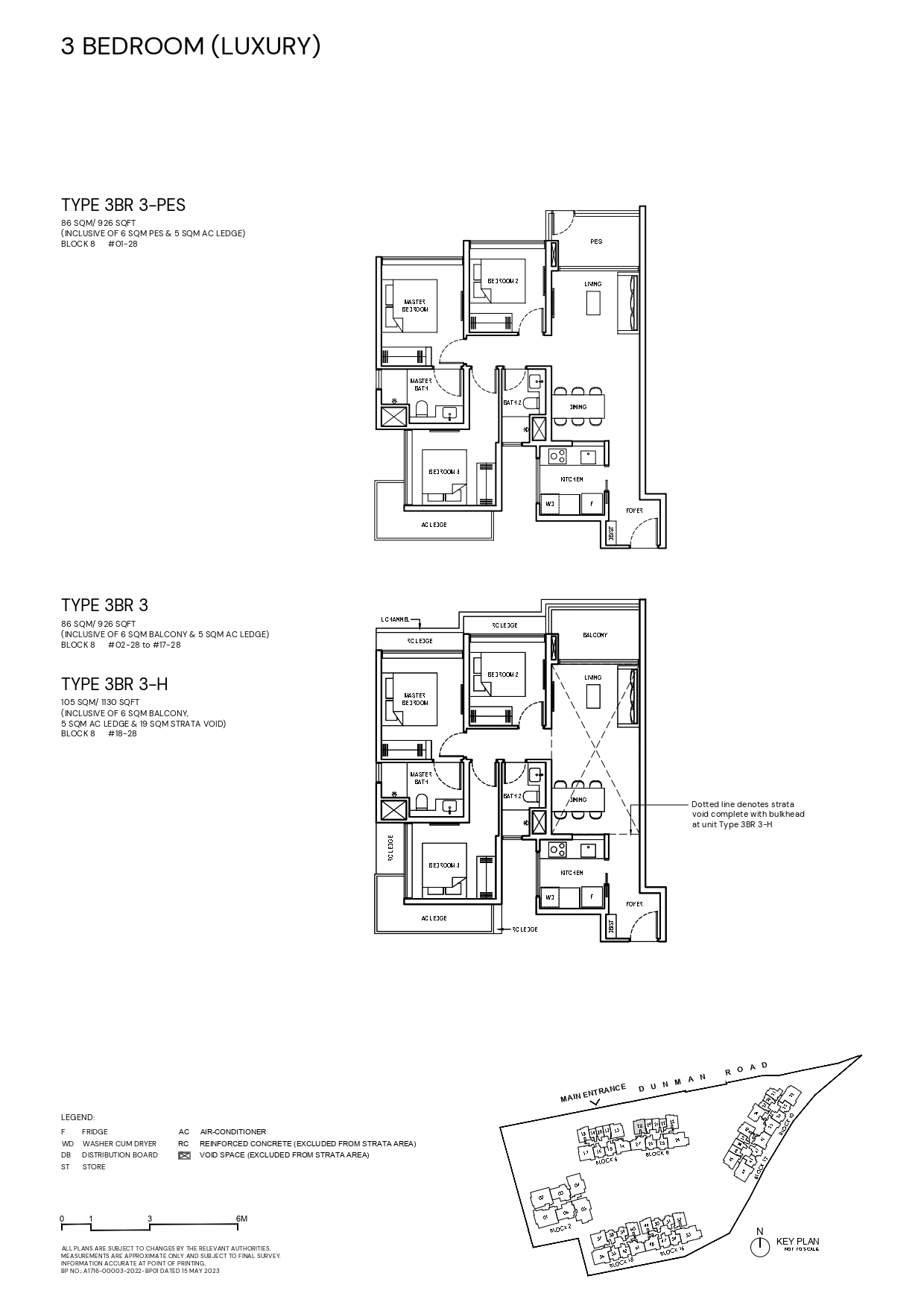 Grand Dunman Floor Plan - 3 Bedroom (Luxury) Type: 3BR3