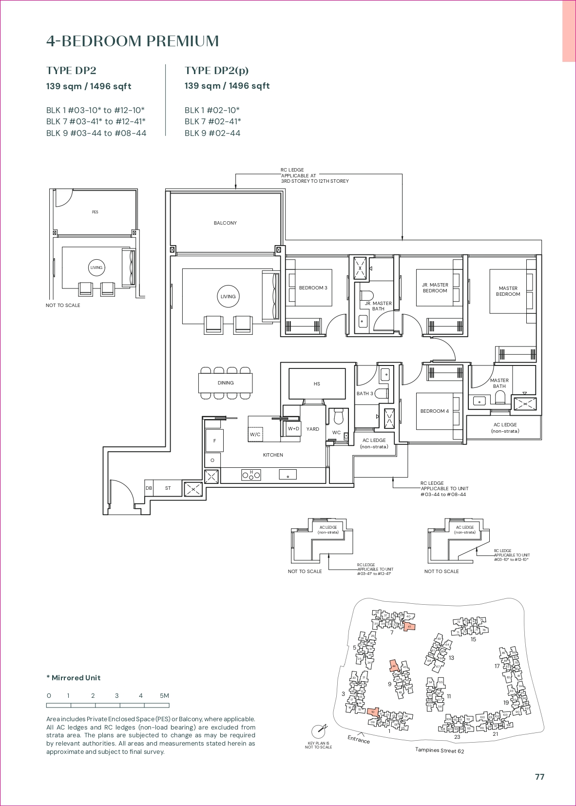 Parktown Residence 4-Bedroom Premium Floor Plan - 1,485 to 1,496 sqft