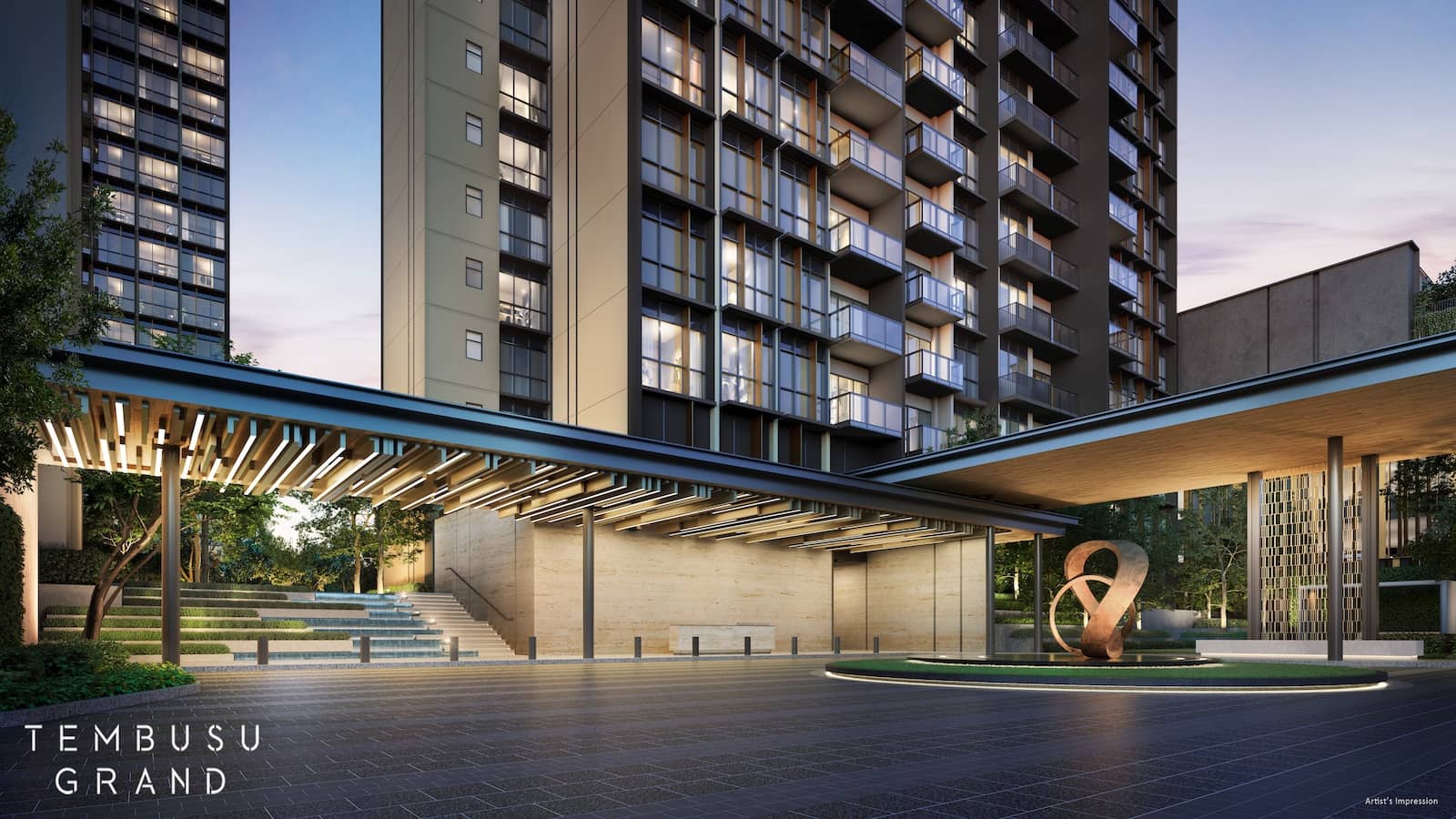 Tembusu Grand Artist Impression Arrival Courtyard