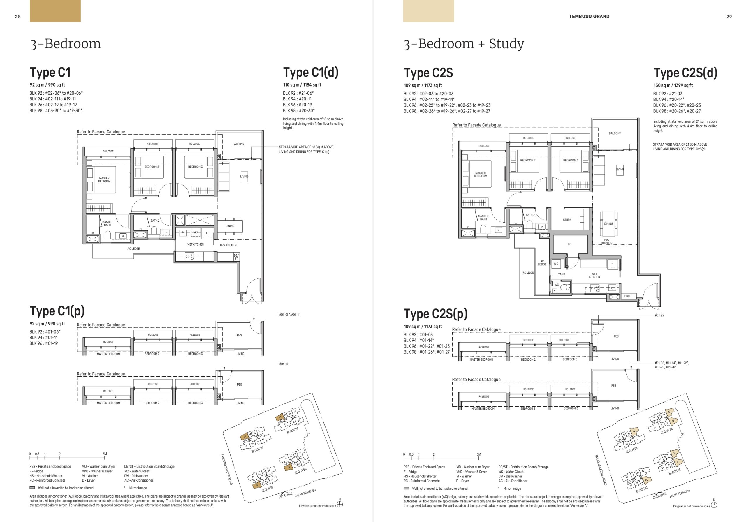 Tembusu Grand Floor Plan - 3 Bedroom Plus Study