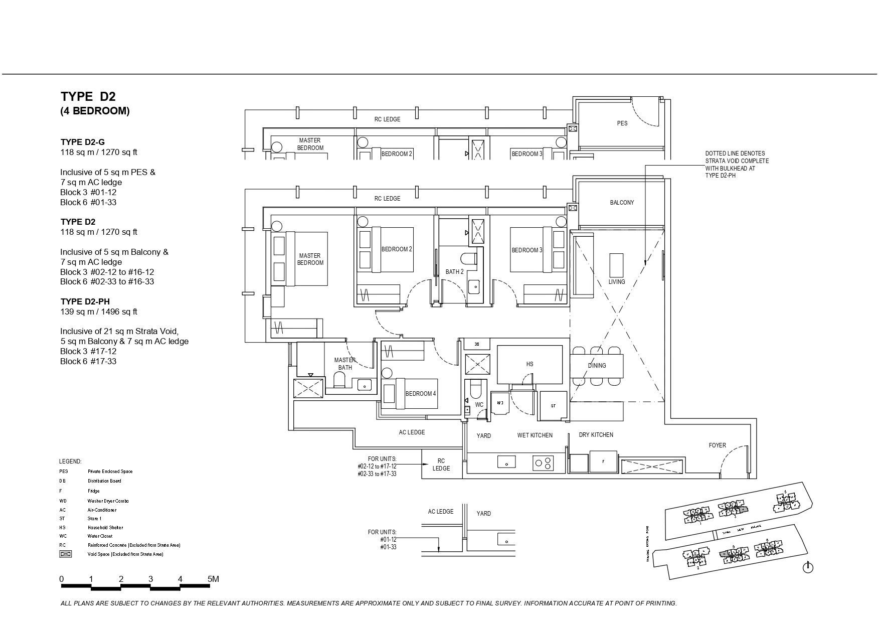 The Continuum Type D2 4-Bedroom Floor Plan with PES or strata void