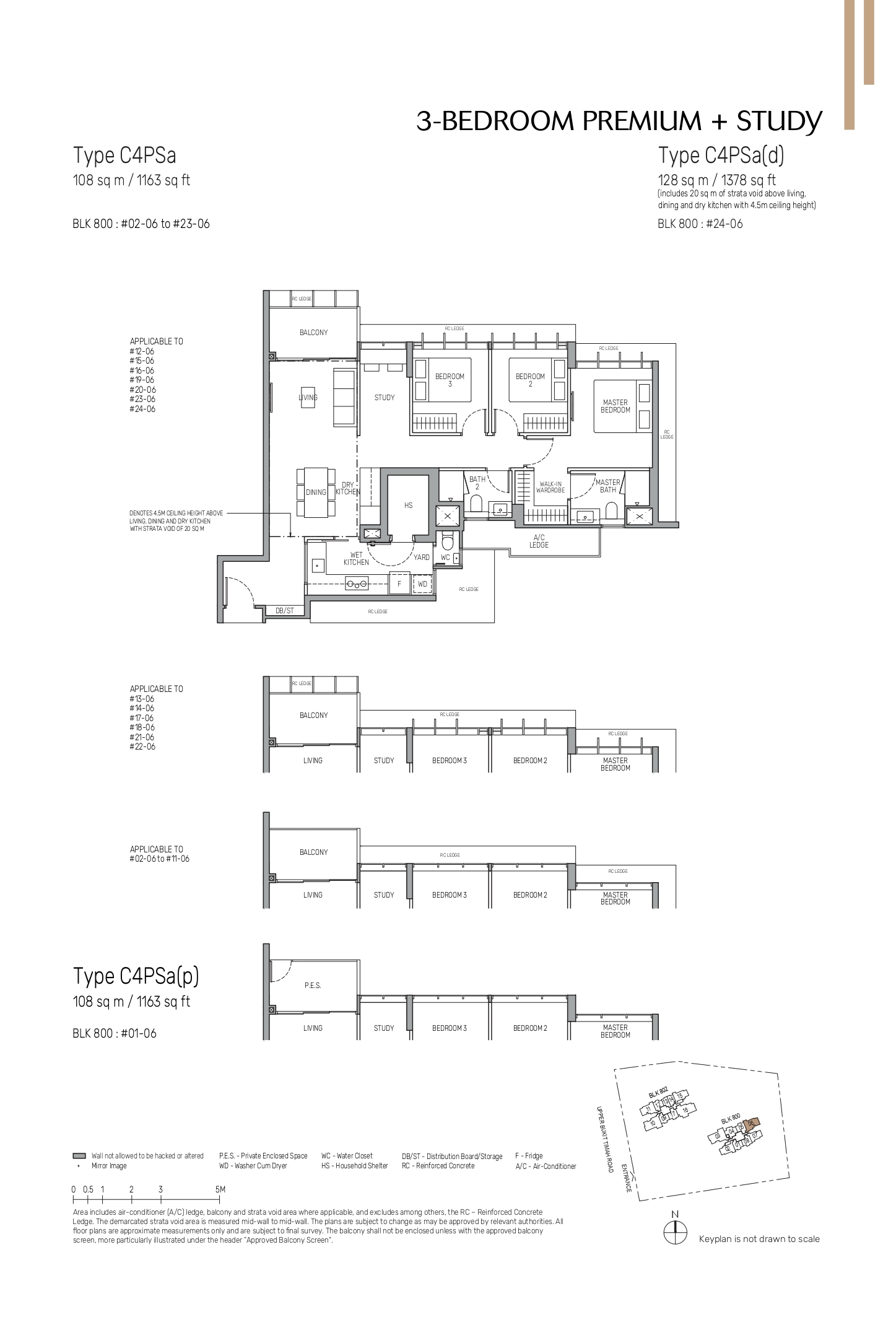 The Myst 3-Bedroom Premium Plus Study Floor Plan - Type C4PSa