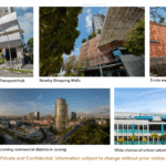 Images showcasing proximity of Bukit Panjang Integrated Transport Hub, shopping malls, Cashew MRT, Jurong business district, and schools.