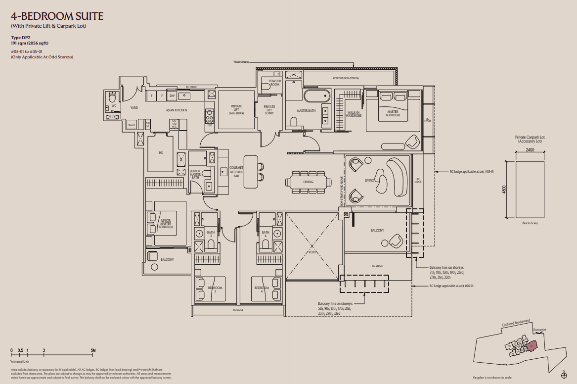 Upperhouse Floorplan 4 Bedroom Suite Type: DP2