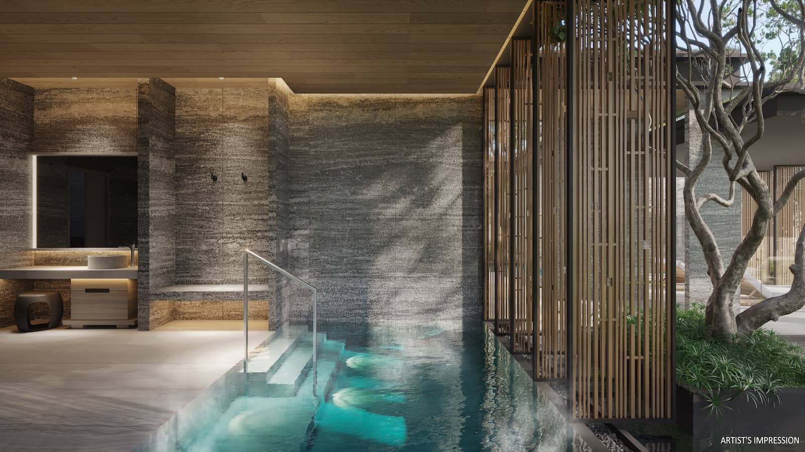 Upperhouse Artist Impression Botanical Villa Indoor Spa Pool