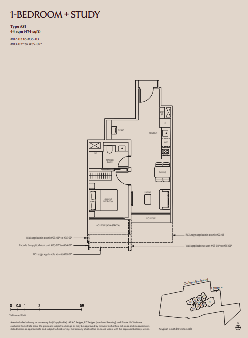 Upperhouse floorplan 1 Bedroom Plus Study